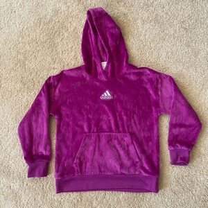 Adidas Girls M 10/12 Hoodie Fleece Pullover Long Sleeve Shirt Sweatshirt